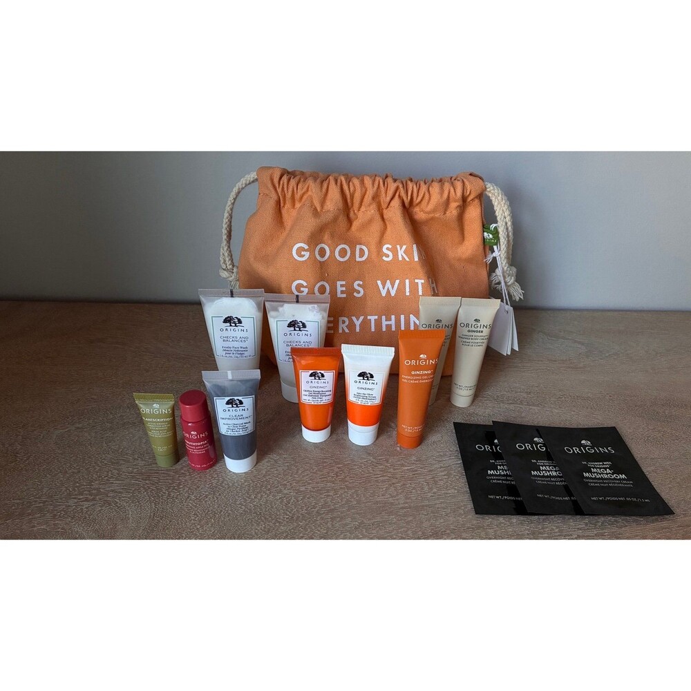 Origins Skincare Set - Mega-Mushroom, GinZing, Checks & Balances